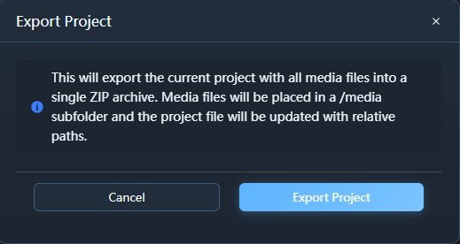 Export dialog