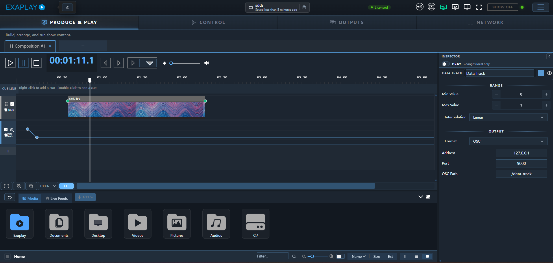 Exaplay 3 main interface