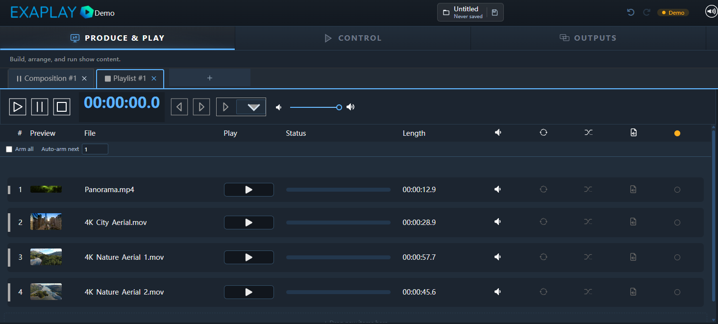 Playlist view