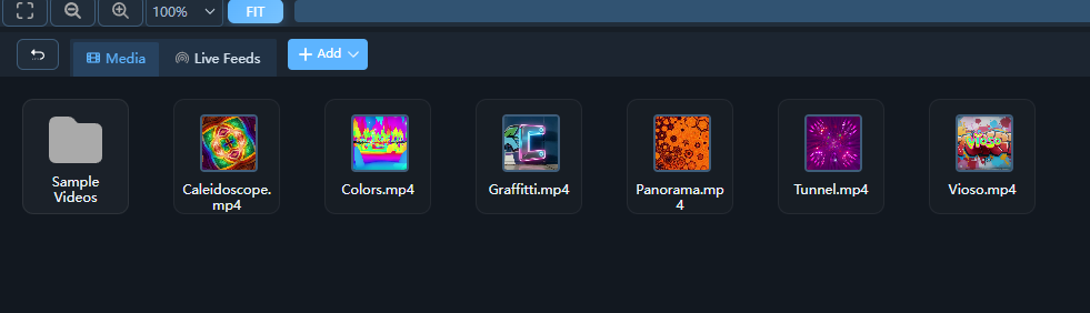 Media tab with thumbnails