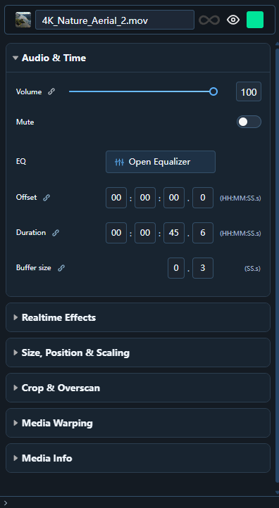 Inspector panel