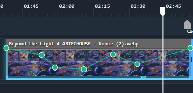 Property keyframes on timeline
