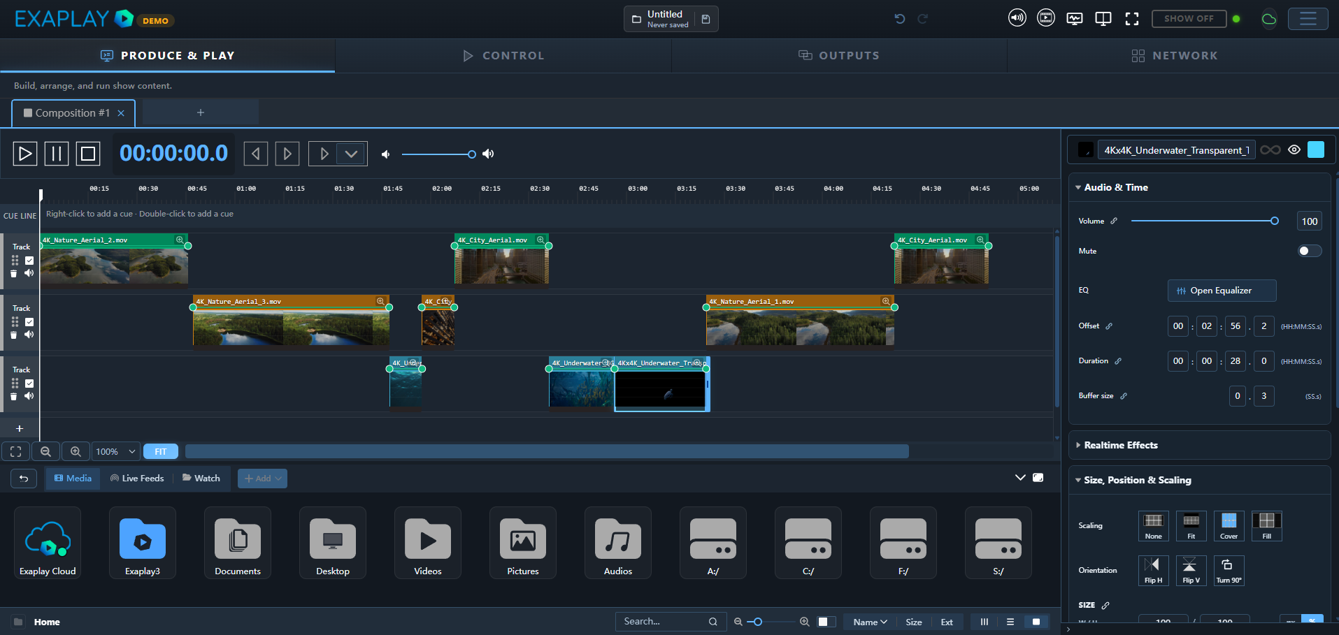 Exaplay 3 main interface
